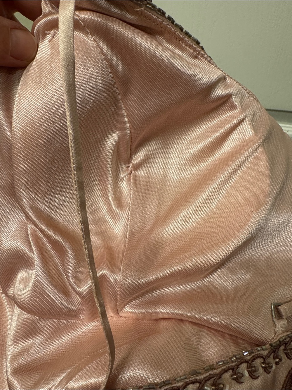 Sue Wong Peach and Mauve Beaded Tiered Chiffon Cocktail Dress - Picture 11 of 11